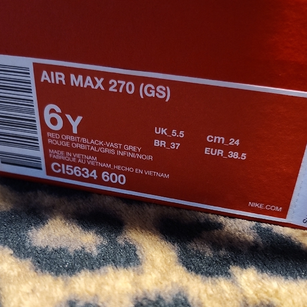 Nike Air Max 270 Bright Red with Black and White Accents - Picture 7 of 8
